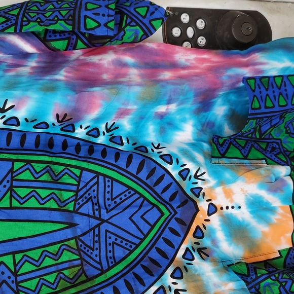 Casual Tie Dye Cotton Dashiki - Picture 8 of 9